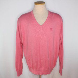 Peter Millar Cotton Cashmere V-Neck Pink Sweater